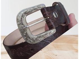 Cinto de Couro Masculino Estilo Country Com Estampas Variadas