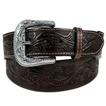 Cinto De Couro Masculino Largo Bordado Cafe Dawson