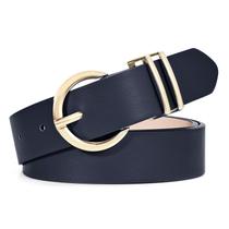 Cinto de couro WHIPPY, estilista feminina com fivela dourada