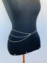 Cinto de crrentes Body chain cinto em camdas dourado e prata Banhado Cinto de crrentes Body chain cinto em camdas dourado e prata Banhado