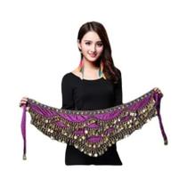 Cinto De Dança Do Ventre Em Veludo De Vidro Multicolorido Com Cristais Para Dança