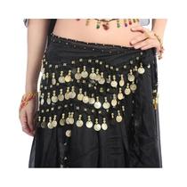 Cinto De Dança Do Ventre Feminino De 140cm Com Lantejoulas E Franjas, Lenço De Quadril Em Chiffon