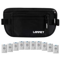 Cinto de dinheiro de viagem LANNEY com bloqueio RFID impermeável preto