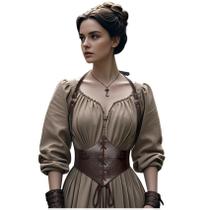 Cinto de espartilho de couro medieval Joukavor Renaissance Brown M