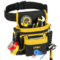 Cinto de ferramentas LEFORZ, bolsa magnética de 14 bolsos para homens, preto-amarelo