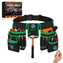 Cinto de ferramentas UUP Magnetic para homens com 26 bolsos verde Oxford Cinto de ferramentas UUP Magnetic para homens com 26 bolsos verde Oxford