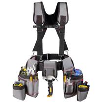 Cinto de ferramentas ZMGM com suspensórios, 22 bolsos, cinza pesado