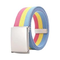 Cinto De Lona Ajustável Com Listras Arco-Íris Para Mulheres, Multicolorido, Para Viagens Ao Ar
