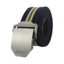 Cinto De Lona Preto Para Homens Com Fivela De Metal Luxuosa, Cinto Tático Militar Para Jeans, Alça