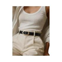 Cinto De Moda Feminino Em Couro PU Com Fivela De Liga, Forma Simples, Faixa De Cintura Para Uso