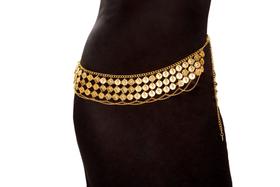 Cinto de Moedas para Dança do Ventre Roma Costume Dourado Tamanho Único Cinto de Moedas para Dança do Ventre Roma Costume Dourado Tamanho Único