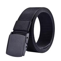 Cinto de Náilon Tático Preto 120cm Masculino com Fivela Forte Confortável, Ajustável e Perfeito para Aventuras e Trabalho