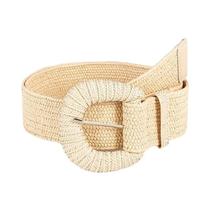 Cinto De Palha Estilo Retrô Para Primavera E Verão, Feito À Mão Em PP, Faixa Elástica Para Vestidos