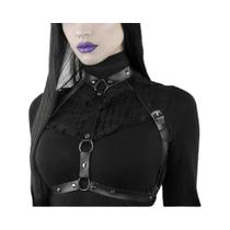Cinto De Peito De Couro Punk Rock Gótico Feminino, Estilo De Rua Fashion Com Suspensórios