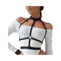 Cinto De Peito De Couro Punk Rock Gótico Feminino, Estilo De Rua Fashion Com Suspensórios