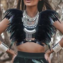 Cinto de Pena Medieval , Xale de Penas, Manto de Ombro, Acessórios Cosplay, Fantasia, Carnaval, Fest