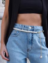 Cinto de pérolas corrente folheado a Ouro e Prata tendência Pinterest Cinto de pérolas corrente folheado a Ouro e Prata tendência Pinterest