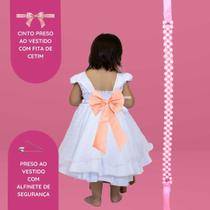 Cinto de Perolas NUDE 8mm Miçanga ABS Sintética Artesanal Nude + Laço traseiro REF4197