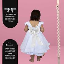 Cinto de Perolas OFF WHITE 8mm Miçanga ABS Sintética Artesanal Bege + Laço traseiro REF4197