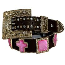 Cinto De Strass Rosa Bebe Feminino Country