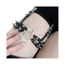 Cinto De Suspensório Sexy Gótico Punk Para Mulheres Com Anéis De Rebite Para Festa E Clube