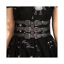 Cinto Designer Luxuoso Preto Elástico Para Mulheres plus Size, Alta Qualidade, Estilo Punk, Faixa De