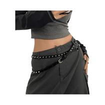 Cinto Duplo De Couro PU Preto Feminino, Cinto Versátil E Fashion Para Vestidos E Jeans