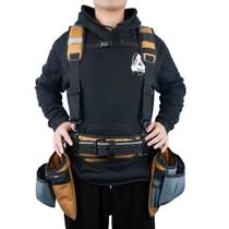 Cinto e bolsa de ferramentas com suspensórios estilo H combo bolsa cinto suspensorio na cor preto amarelo - Opsshopping