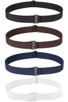 Cinto elástico JASGOOD Invisible Women No Show Elastic, pacote com 4