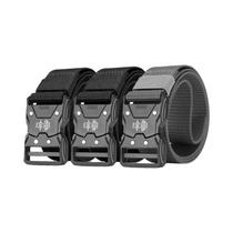 Cinto Elegante Preto plus Size Para Mulheres, 3 Peças, Fivela De Liberação Rápida Unissex, Cinto