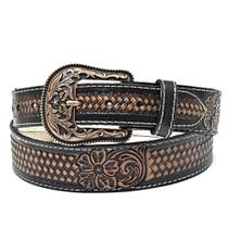 Cinto Em Couro Country Entalhado Floral Feminino Atrevidu's