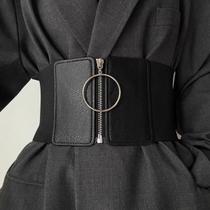 Cinto Espartilho Gótico Elástico Preto Feminino De Alta Qualidade Elástico Cintura Larga Cummerbund