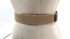 Cinto Faixa Elastico Com Placa De Strass Feminino Ed1025