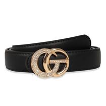 Cinto feminino Aurolan Fashion Classic Metal com fivela de couro Cinto feminino Aurolan Fashion Classic Metal com fivela de couro