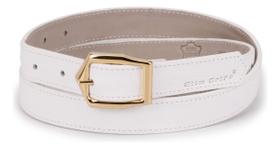 Cinto Feminino Branco Fino Casual Slim Branco Couro Legítimo
