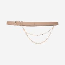 Cinto Feminino Com Corrente Bege Cinto Feminino Com Corrente Bege