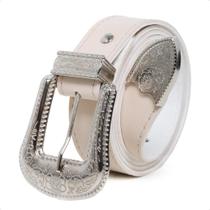 Cinto Feminino Contry Fivela Com Ponteira Prata Pluz size
