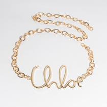 Cinto Feminino Corrente Chloe Metalizado Prata Ajustável Acinturado Moda Gringa Lançamento 2025