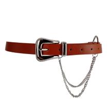 Cinto Feminino Corrente Dupla Fivela Em Metal R045