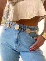 Cinto Feminino Corrente Strass brilho moda luxo blogueira