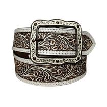 Cinto Feminino Country Branco com Fivela Retangular - Paul Western Ref:40800 Cor:BrancoTamanho:100 Cinto Feminino Country Branco com Fivela Retangular - Paul Western Ref:40800 Cor:BrancoTamanho:100