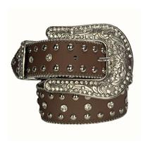 Cinto Feminino Country Detalhes Prateado - Paul Western Original Em Couro Moda Country