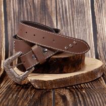 Cinto Feminino Country Em Couro Detalhes Cravos e Fivela Western