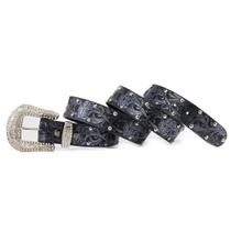 Cinto Feminino Country Floral Metalizado Cravejado Strass com Cravo