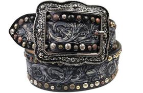 Cinto Feminino Country Preto Detalhes em Bronze, Dourado - Paul Western Ref:001795