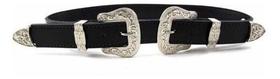 Cinto Feminino Couro 2 Fivela Dupla Plus Size Xgg 1.30
