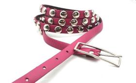 Cinto feminino couro duas voltas com cravos punk rock metal MA018