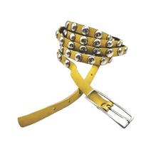 Cinto feminino couro duas voltas com cravos punk rock metal MA018 Cinto feminino couro duas voltas com cravos punk rock metal MA018