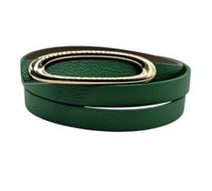 Cinto feminino couro fino social fivela oval de pino NE989