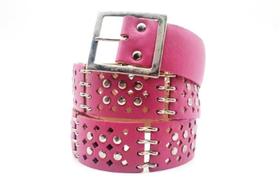 Cinto Feminino Couro Rebites Punk Rock Metal Lu015